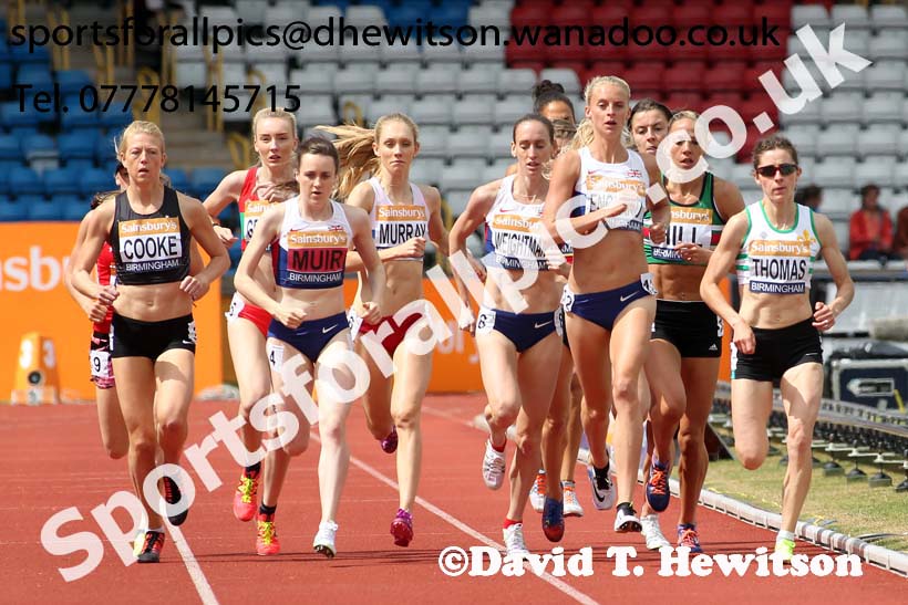 Womens 1500 metres, Sainsbury's British Champs, Alexander Stadium, Birmingham. Photo: David T. Hewitson/Sprts for All Pics